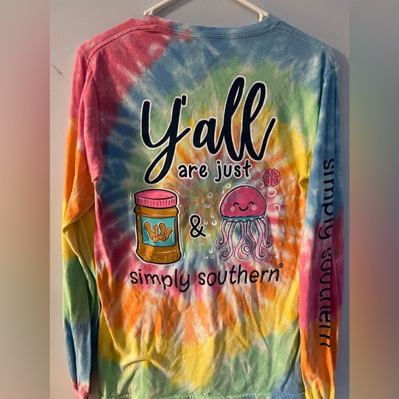 Simply Southern Tye-Dye size Small “Ya’ll are just PB & Jellyfish” long sleeve - Picture 12 of 14